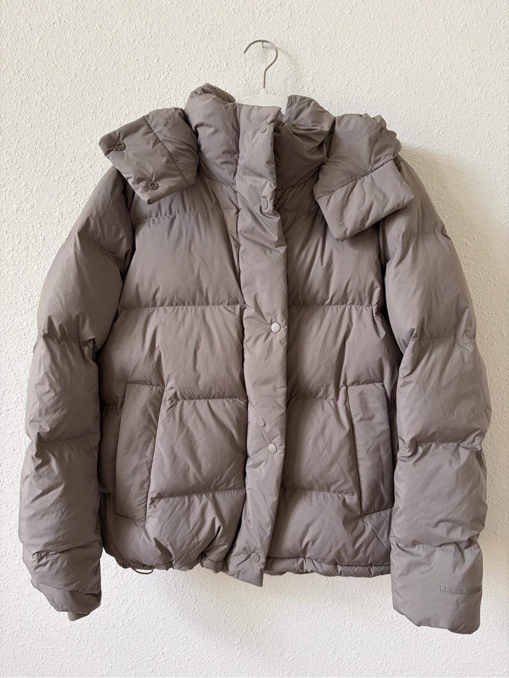 Lululemon Wunder Puff 600 Down Fill Jacket Warm Ash Grey Size 8